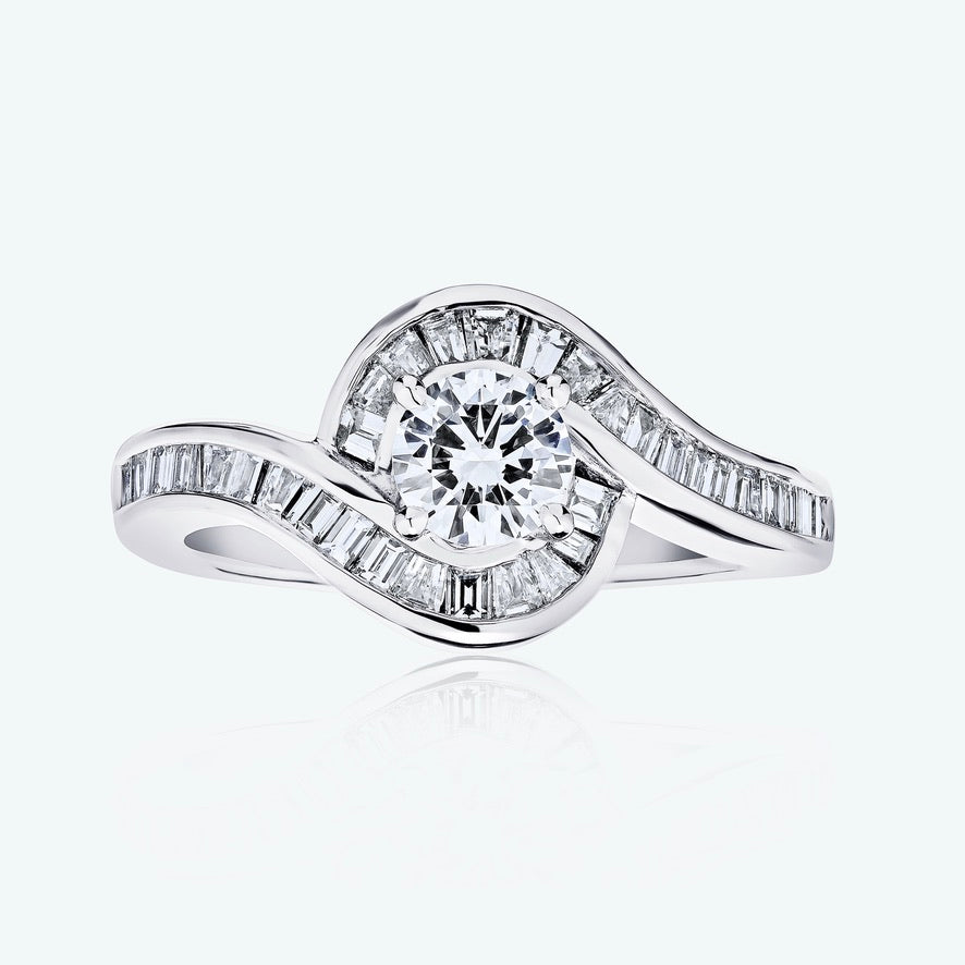 TWIRLING HALO ENGAGEMENT RING
