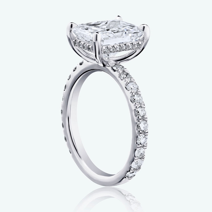 PAVE ENGAGEMENT RING with HIDDEN HALO